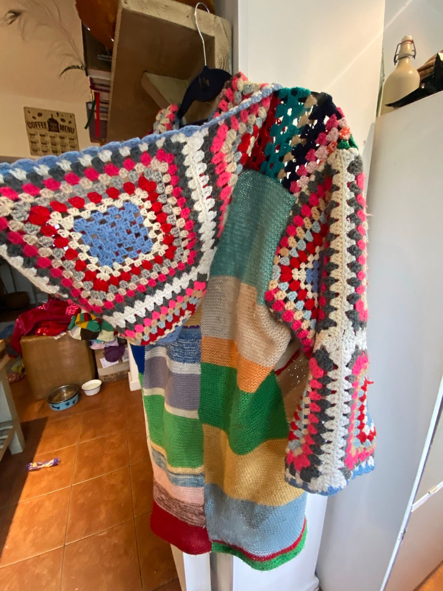 Upcycled Striped Crochet Jacket