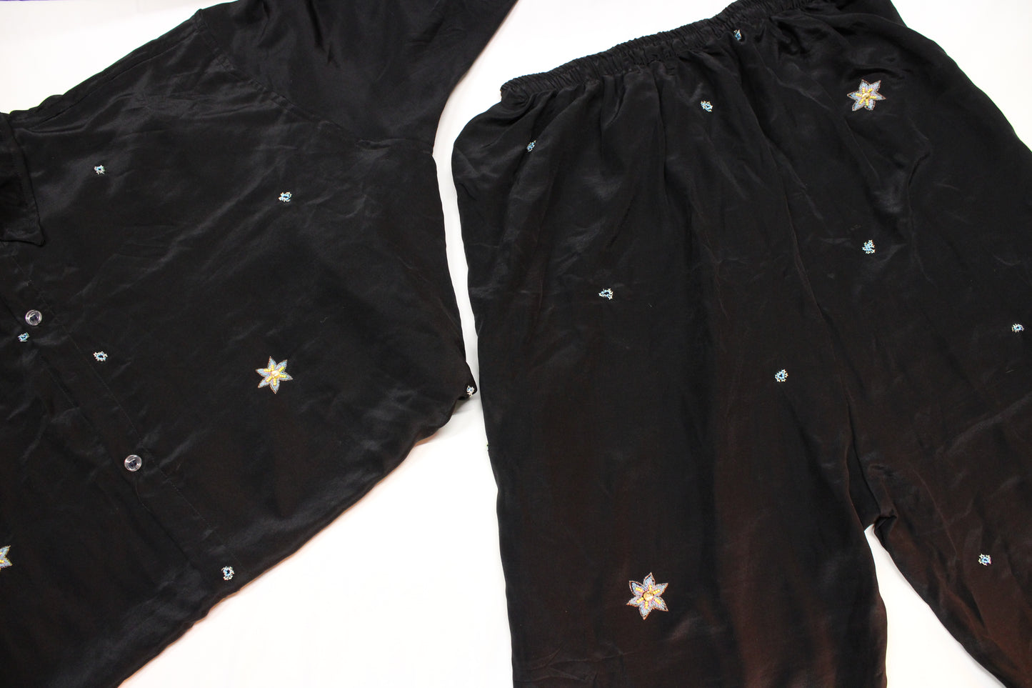 Embroidered Starry Sky Floaty Co-Ord Loungewear Set