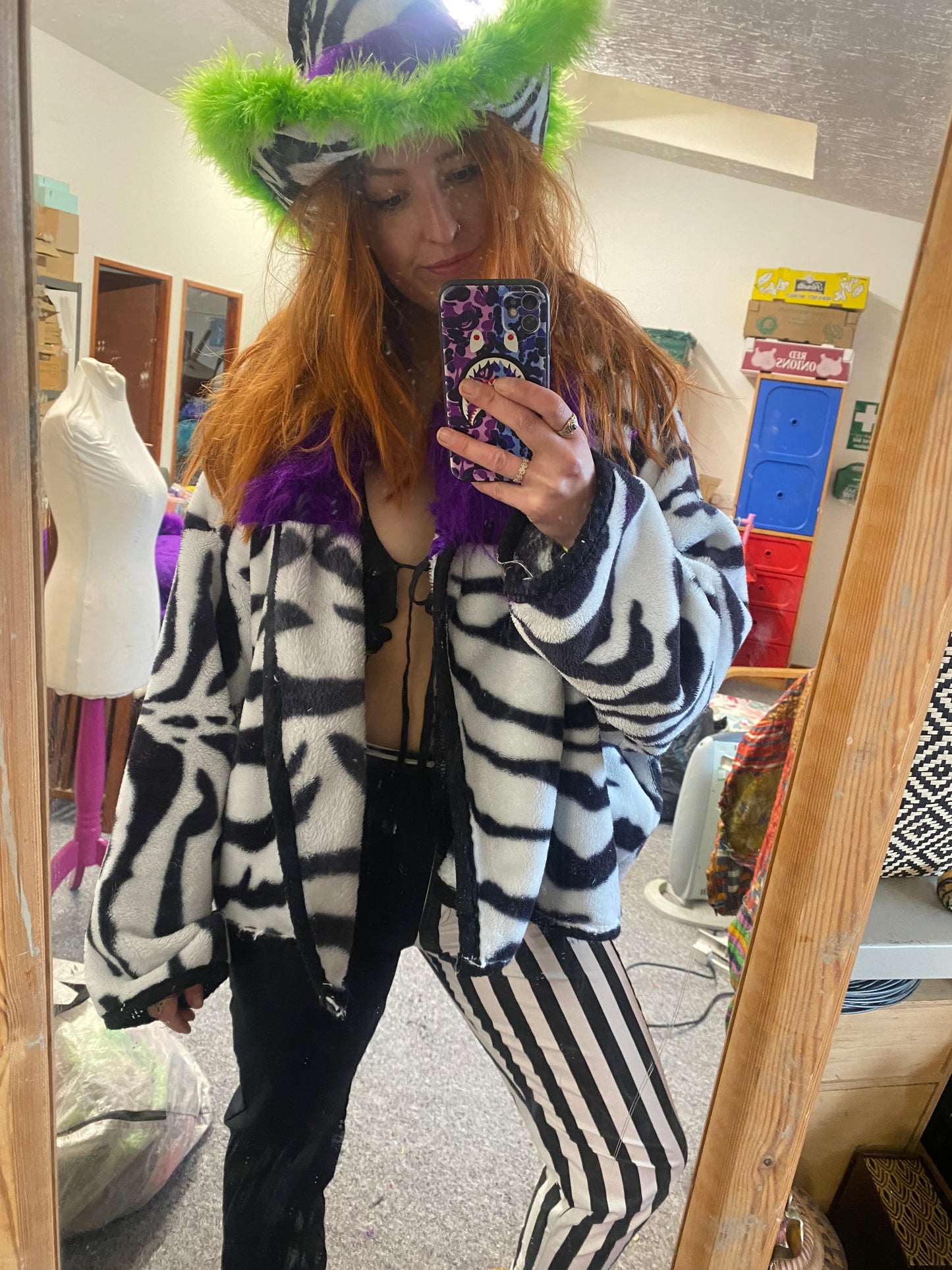 Upcycled Zebra Print Blanket Jacket