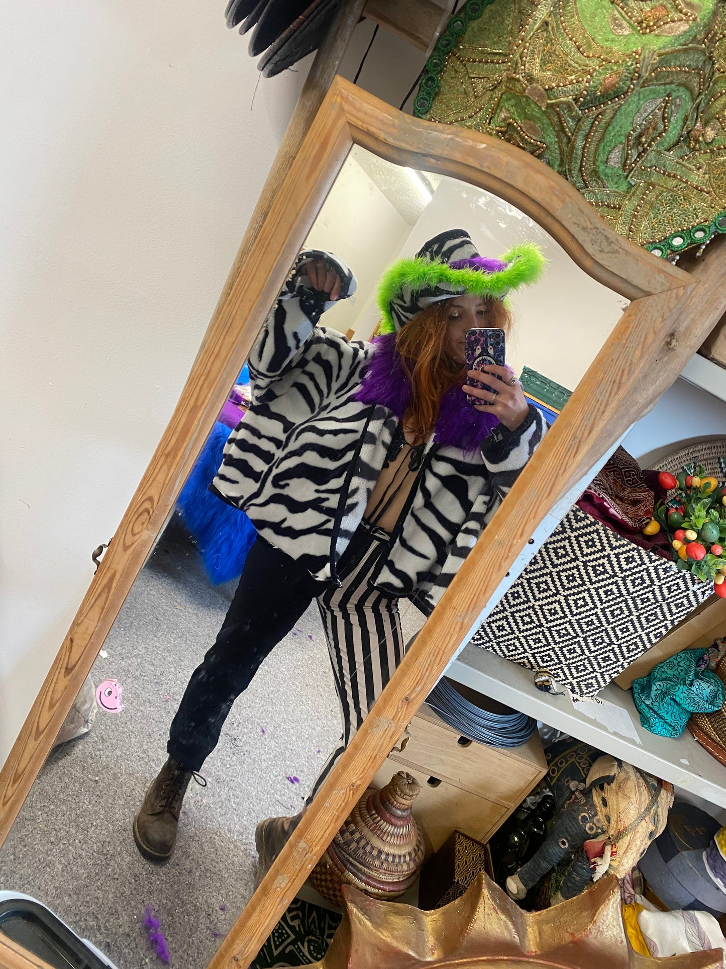 Upcycled Zebra Print Blanket Jacket