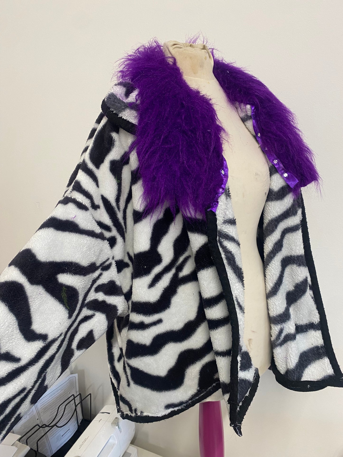 Upcycled Zebra Print Blanket Jacket